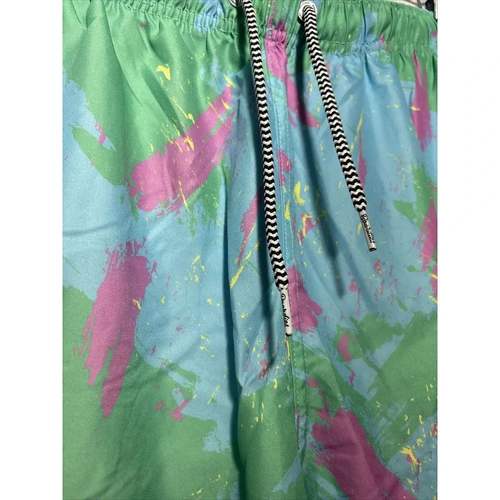 Boardies Mens Paint Smear Board Shorts Swim Trunks‎ Sz XL Elastic Waist EUC G7